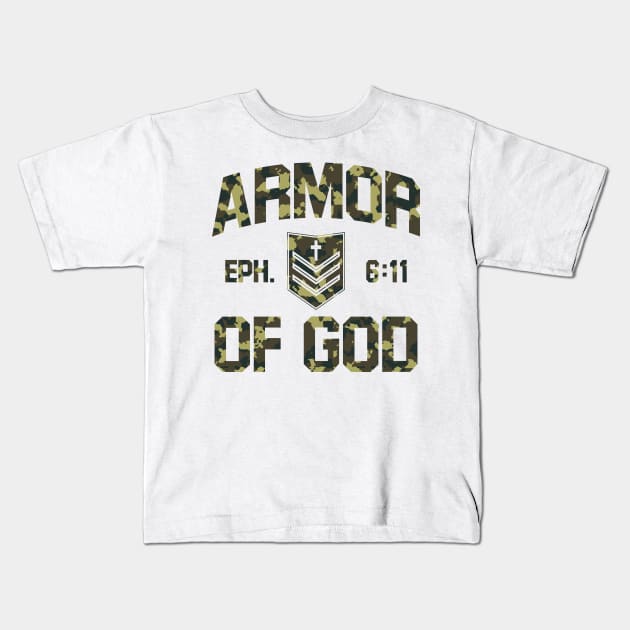 ARMOR OF GOD Kids T-Shirt by Litho